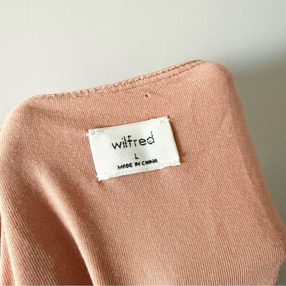 Aritzia Wilfred Saturn Wrap Sarong‎ Midi Dress Sun Faded Coral sz L - Picture 4 of 6